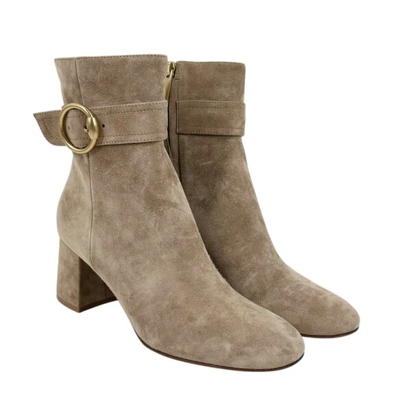 NWOB Gianvito Rossi Tan Suede Leather Ankle Boots - Picture 1 of 10